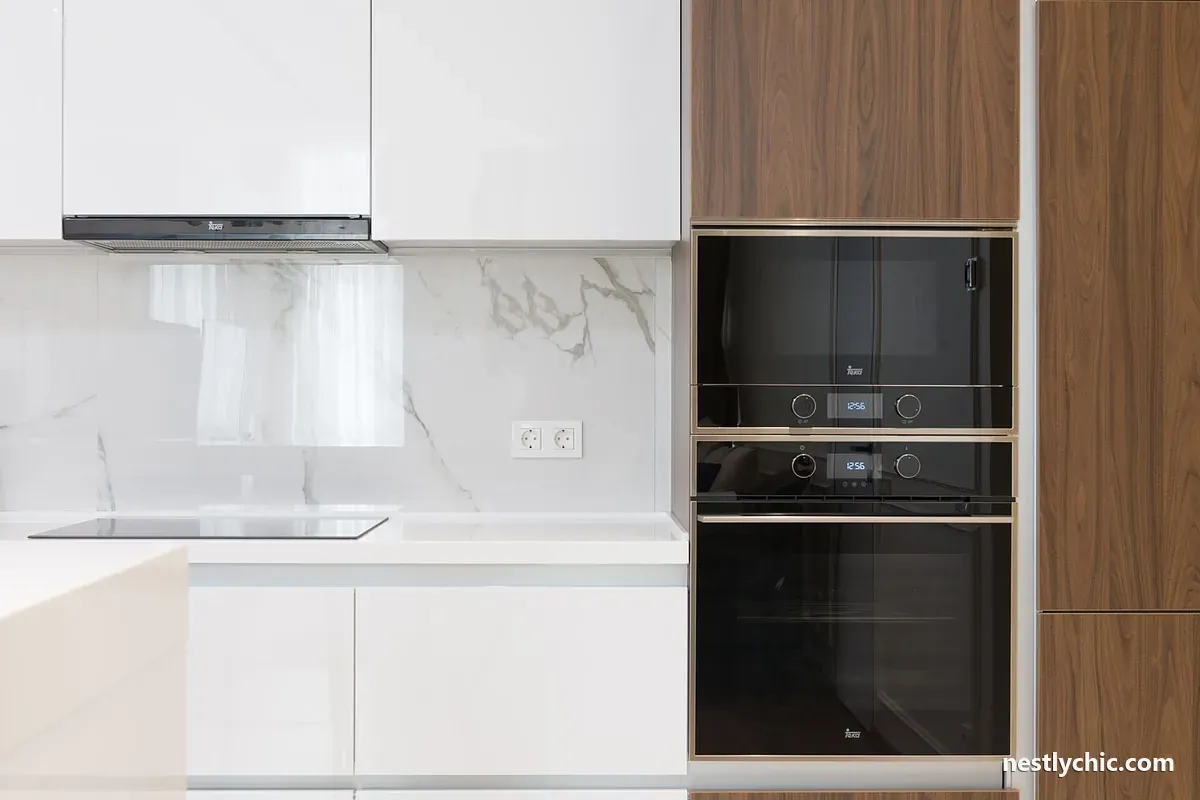 Kitchen with built-in appliances