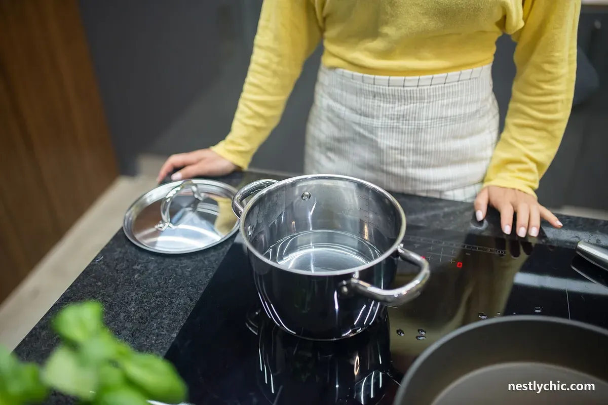 Cooking on an induction cooktop