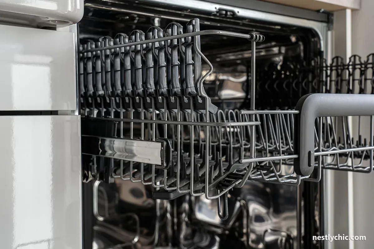 Dishwasher rack close-up