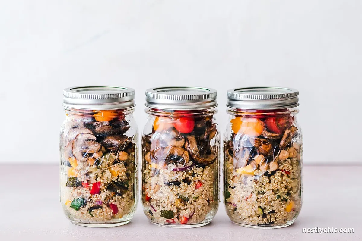 Meal stored in a glass jar