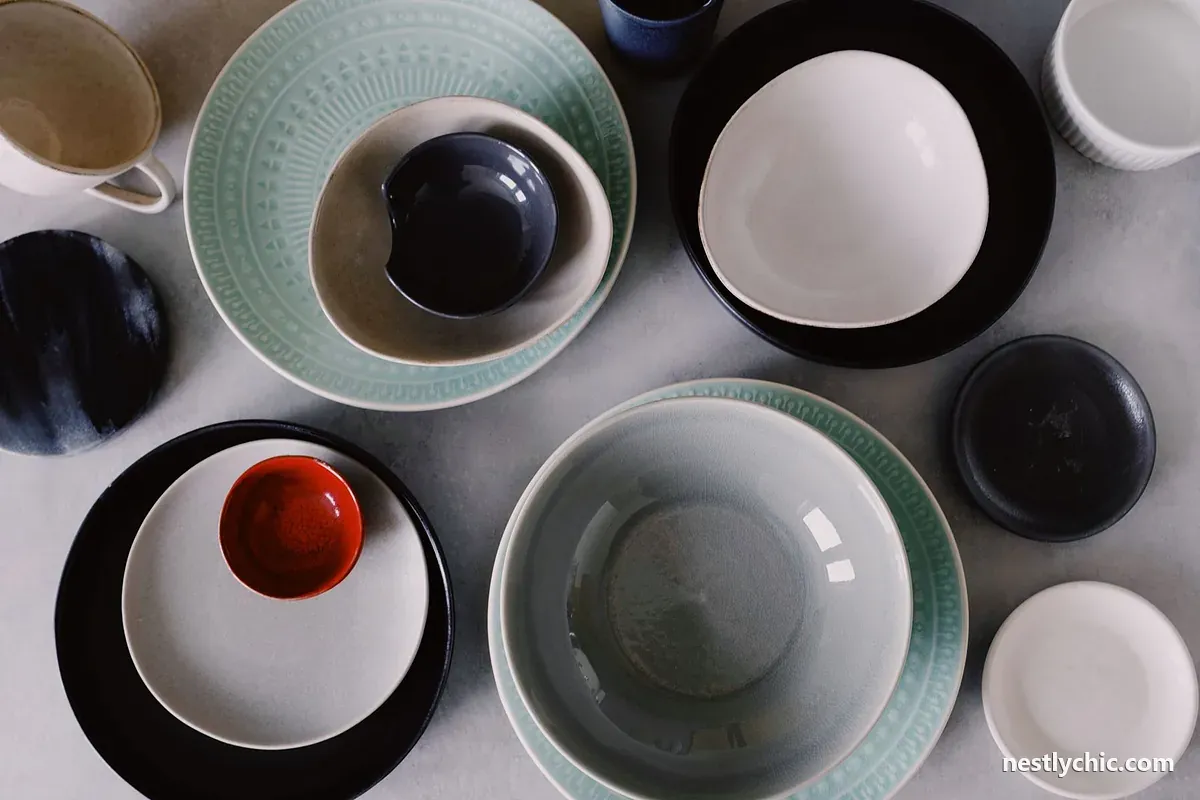 Assorted ceramic plates and bowls
