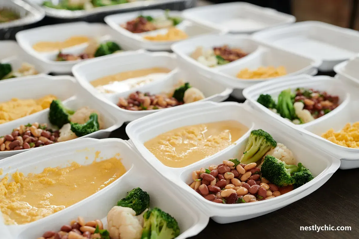 Meal prep with broccoli, beans and eggs