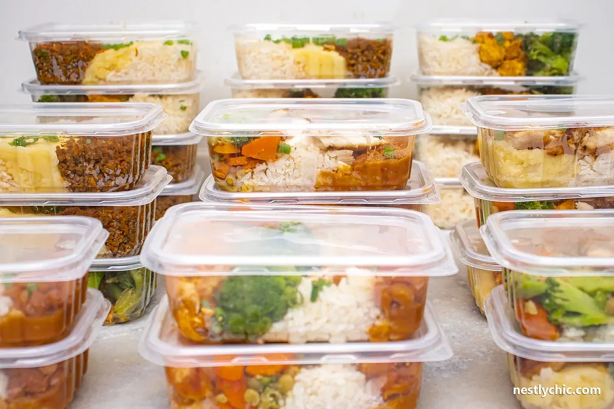 Several containers of prepared meals