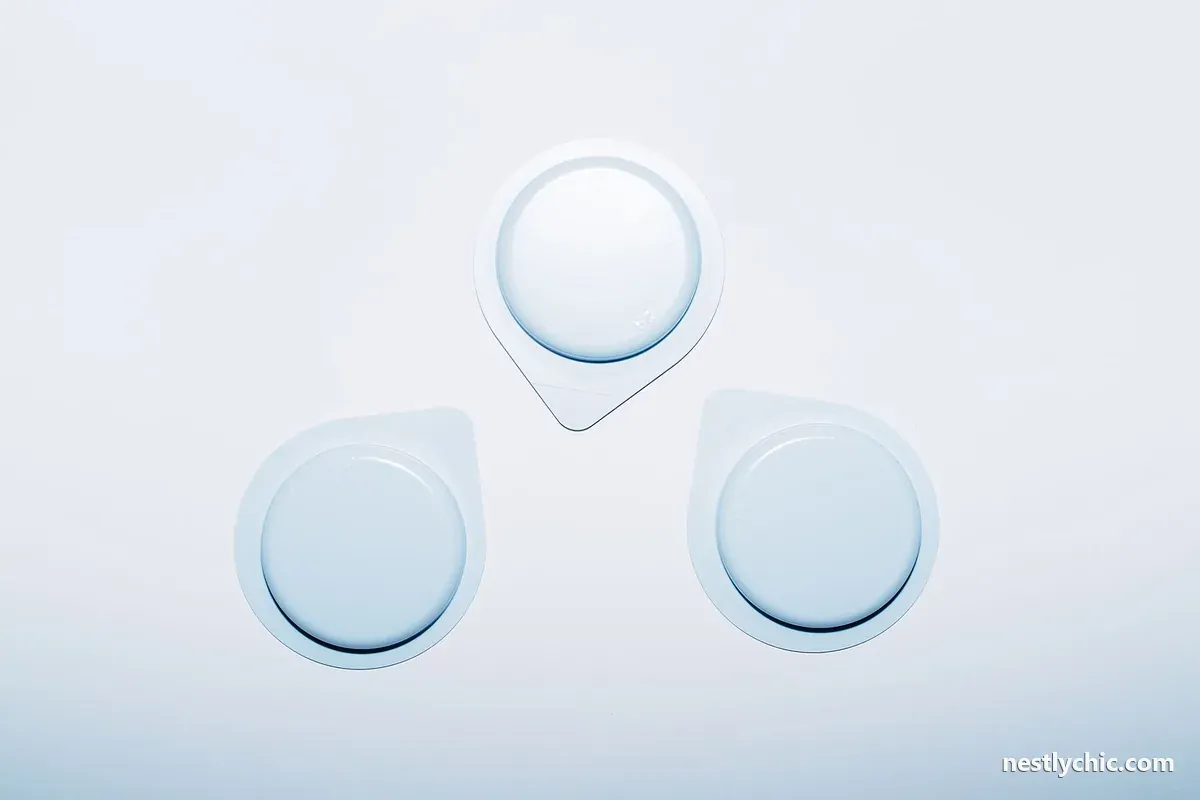 Three white plastic containers