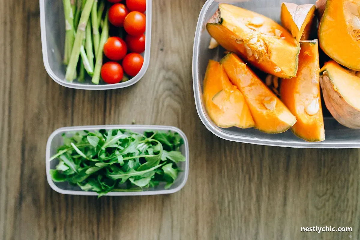 Fresh ingredients in plastic containers